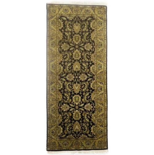 Black Floral Classic 3X8 Agra Jaipur Oriental Runner Rug