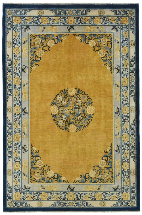 Gold Floral Modern 6X8 Kazak Pakistan Rug