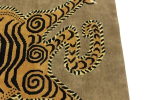 Khaki Tribal Pictorial 8X8 Fine Nepali Oriental Square Rug