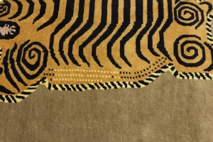 Khaki Tribal Pictorial 8X8 Fine Nepali Oriental Square Rug