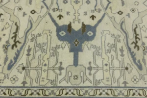 Cream Floral 8X8 Oushak Oriental Square Rug