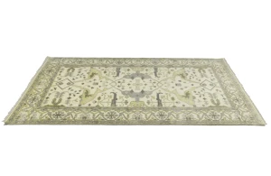 Cream Floral 6X12 Oushak Oriental Runner Rug