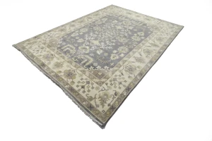 Taupe Floral 10X14 Oushak Chobi Oriental Rug