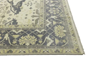 Cream Floral 12X15 Oushak Oriental Rug
