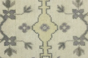 Cream Floral 9X9 Oushak Oriental Square Rug