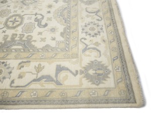 Cream Floral 10X20 Oushak Chobi Oriental Rug