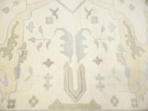 Cream Floral 10X19 Oushak Oriental Rug