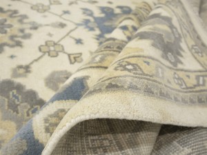 Cream Floral 9X18 Oushak Chobi Oriental Rug