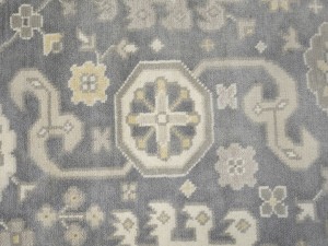 Gray Floral 9X18 Oushak Chobi Oriental Rug