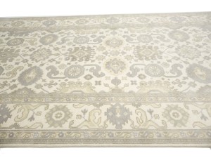 Cream Floral 8X16 Oushak Chobi Oriental Rug