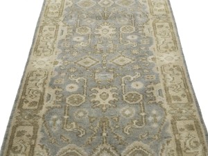 Gray Floral 3X20 Oushak Chobi Oriental Runner Rug