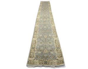 Gray Floral 3X20 Oushak Chobi Oriental Runner Rug