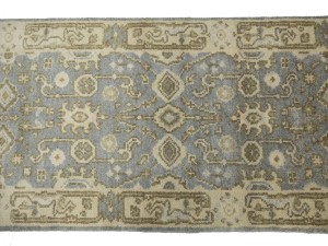 Gray Floral 3X20 Oushak Chobi Oriental Runner Rug