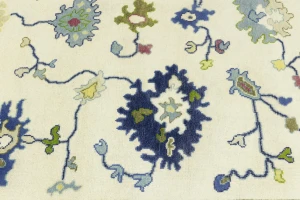 Cream Traditional Floral 9X12 Oushak Chobi Oriental Rug