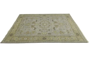Gray Floral Traditional 9X12 Oushak Chobi Oriental Rug