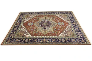 Orange Floral 8X10 Heriz Serapi Oriental Rug