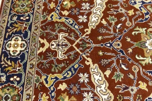 Rusty Red Floral 8X10 Oushak Chobi Oriental Rug