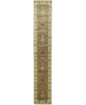 Rust Orange Floral 2'5X14'0 Osh Chobi Oriental Runner Rug
