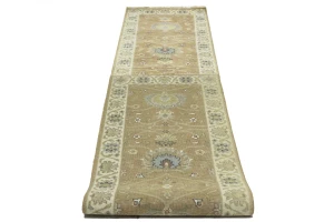 Rust Orange Floral 2'5X14'0 Osh Chobi Oriental Runner Rug