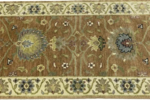 Rust Orange Floral 2'5X14'0 Osh Chobi Oriental Runner Rug