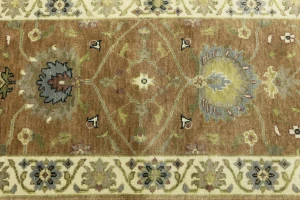 Rust Orange Floral 2'5X14'0 Osh Chobi Oriental Runner Rug