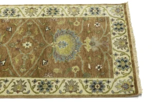 Rust Orange Floral 2'5X14'0 Osh Chobi Oriental Runner Rug