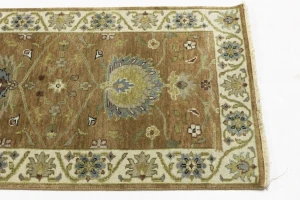 Rust Orange Floral 2'5X12 Osh Chobi Oriental Runner Rug
