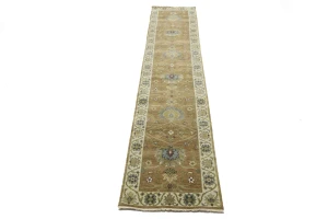 Rust Orange Floral 2'5X12 Osh Chobi Oriental Runner Rug