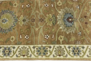 Rust Orange Floral 2'5X12 Osh Chobi Oriental Runner Rug