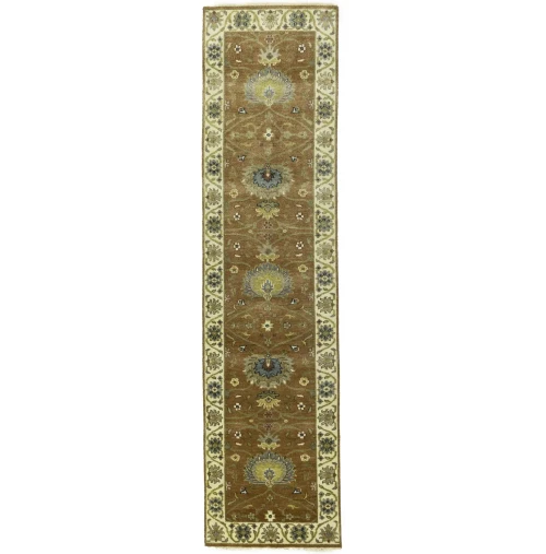 Rust Orange Floral 3X10 Osh Chobi Oriental Runner Rug