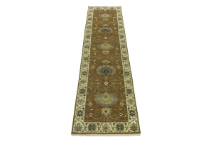 Rust Orange Floral 3X10 Osh Chobi Oriental Runner Rug