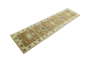 Rust Orange Floral 3X10 Osh Chobi Oriental Runner Rug