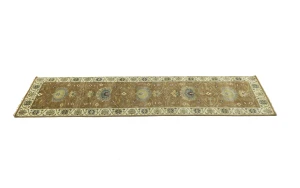 Rust Orange Floral 3X10 Osh Chobi Oriental Runner Rug