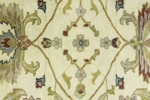 Cream Floral Osh Chobi 8X8 Peshawar Oriental Square Rug