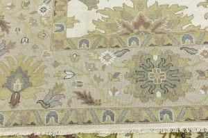 Cream Floral Traditional 10X14 Oushak Chobi Oriental Rug