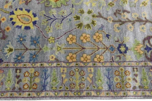 Silver Floral Traditional 5X8 Osh Chobi Oriental Rug