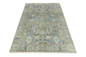 Muted Colors Floral 6X9 Oushak Chobi Oriental Rug