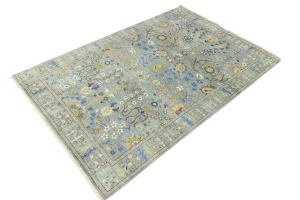 Muted Colors Floral 6X9 Oushak Chobi Oriental Rug