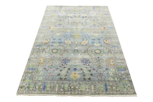 Muted Colors Floral 6X9 Oushak Chobi Oriental Rug