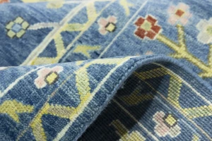 Blue Floral Traditional 10X14 Oushak Chobi Oriental Rug