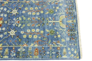 Blue Floral Traditional 2'5x6 Osh Chobi Oriental Runner Rug