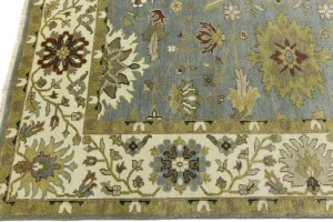 Blue-gray Floral Osh Chobi 8X8 Oriental Square Rug