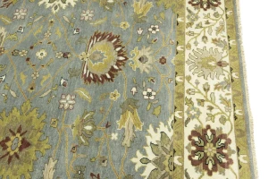 Blue-gray Floral Osh Chobi 8X8 Oriental Square Rug