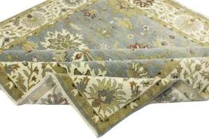 Blue-gray Floral Osh Chobi 8X8 Oriental Square Rug