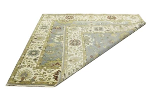 Blue-gray Floral Osh Chobi 8X8 Oriental Square Rug