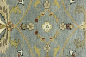 Blue-gray Floral Osh Chobi 8X8 Oriental Square Rug