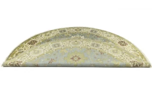 Light Blue Floral Osh Chobi 10X10 Oriental Round Rug