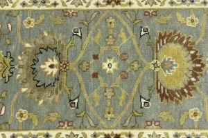 Blue-gray Floral Osh Chobi 2'5X14 Oriental Runner Rug
