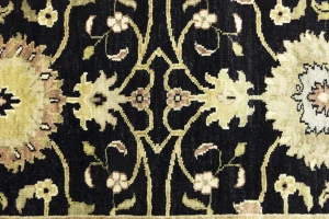 Black Floral Traditional 2'7X11'9 Osh Chobi Oriental Runner Rug