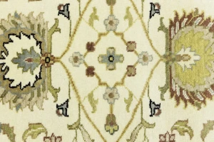 Cream Floral Transitional 2'5X12 Oushak Chobi Oriental Runner Rug